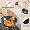 WANGYUANJI 14.2-Inch Pure Iron Wok with Lid, Flat-Bottom Uncoated Stir-Fry