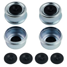 YGDMD 4PCS 2.44" Trailer Hub Grease Cap with 8PCS Rubber Plugs,Trailer Bearing Dust Cap Fits Most 5200-6000 Pound Axles for Dust Protection,Trailers Hub Caps for Trailers,RV