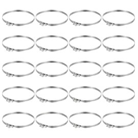 PATIKIL 5 Inch Adjustable Pipe Hose Clamp, 20 Pack Stainless Steel Air Ducting Clamp Worm Gear Drive Hose Clamps Pipe Clamp for Ventilation Duct (50mm-135mm)