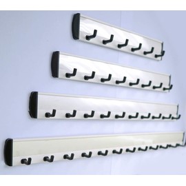 Plastic Key Rack Hook Rack with 6, 8, 10 or 12 Hooks, Sturdy Coat Rack Key Rack, 446-3 - 315 x 35 mm with 10 hooks