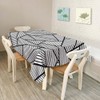 Walmsco Tablecloth Black White Striped Geometric Decor For Dining Room