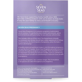 Seven Seas 400 mg Folic Acid Pregnancy Multivitamin For Women, 28 Tablets, All Stages Of Pregnancy A-Z, With Iron & Vitamin D, Daily Supplement For First 12 Weeks & After, With Added Ginger