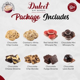 Dulcet Gift Baskets Delightful Sweets Sampler Gift Tin Filled with Fresh Baked Pastries Our Award Winning Brownies Great Gift for Holidays, Office Gatherings for Men & Women