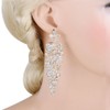Flyonce Austrian Crystal CZ Wedding Chic Flower Cluster Chandelier Dangle