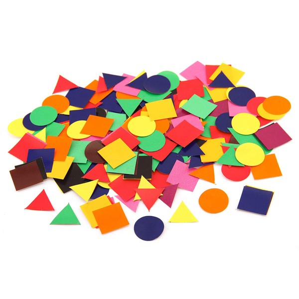 Hygloss Stick-A-Licks for Arts & Crafts-Classroom Activities-Fun for Kids-1 Inch-300 Pcs, Circles, Squares & Triangles