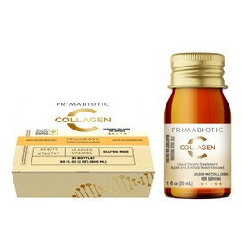 PRIMABIOTIC Liquid Collagen - High Collagen Content [10,000 Mg] Per Serving - Hydrolyzed Collagen and 12 Vitamins - Gluten Free- 900 Ml - Pack of 30 Bottles x 30 Ml (1)