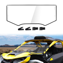 CUSAUTV Front Half Windshield Compatible with 2024+ Can-Am Maverick R Accessories Clear Scratch Resistant Hard Coat Poly Half Windscreen Window for Can Am Maverick R/ R X/ R X RS