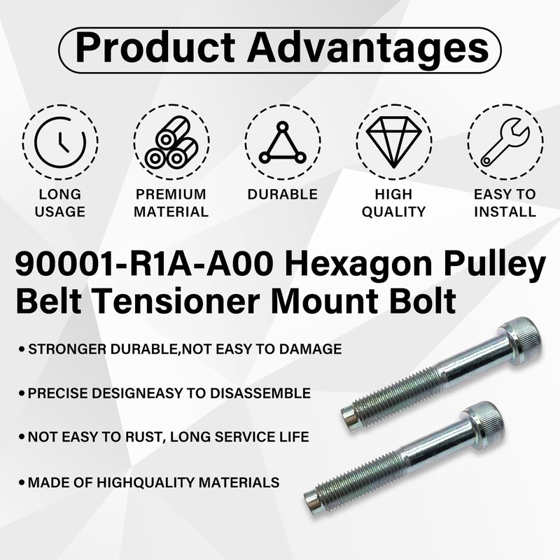 Belt Tensioner Bolt, Compatible with 2006-2022 Honda Civic 1.8L 4Cyl