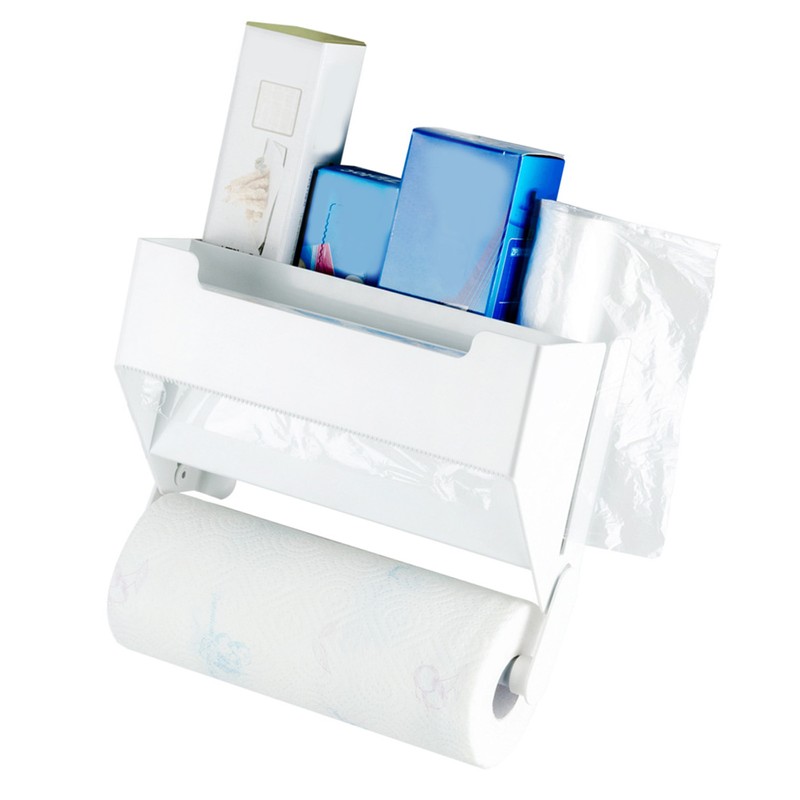 Paper Towel Holder with Shelf Plastic Wall Mounted Paper Towel