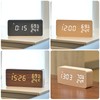 Electime Digital Alarm Clock Wooden Table Clock LED Time Display