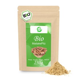 Curly Superfood Organic Maitake Mushroom Powder 250 g - 100% Pure Organic Maitake Powder in Raw Food Quality from Controlled Organic Cultivation by Specialised Company - Rattle Sponge Mushroom Powder
