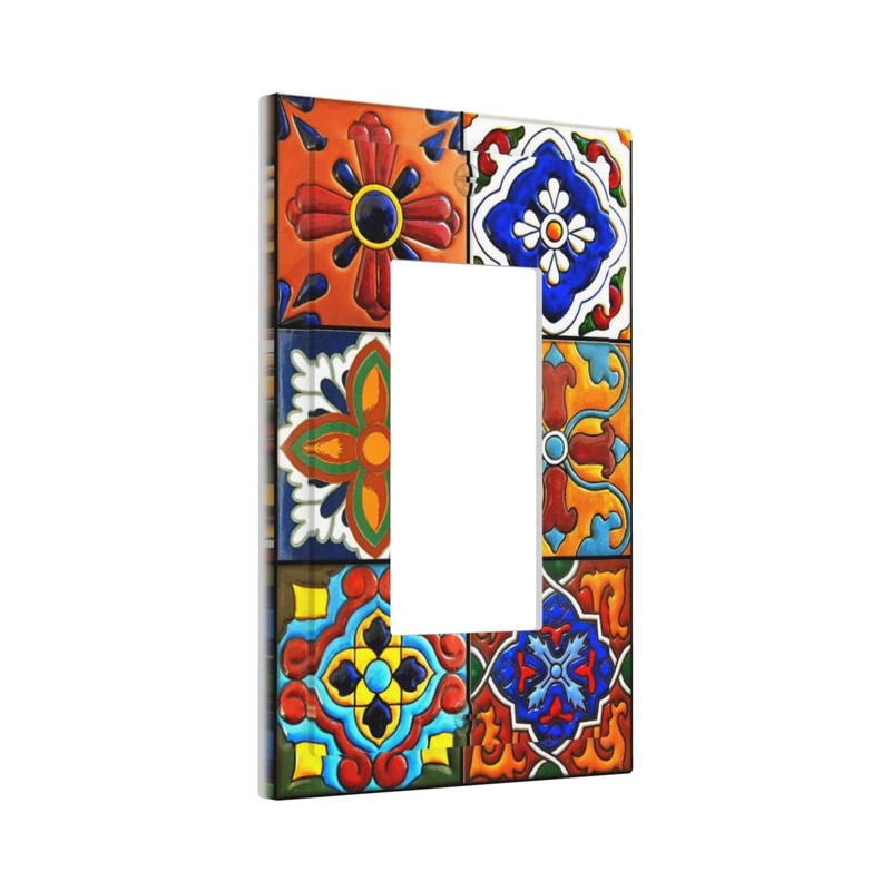 Wpshijia Decorative Outlet Covers Modern Red Mexican Talavera Morocco Ceramic