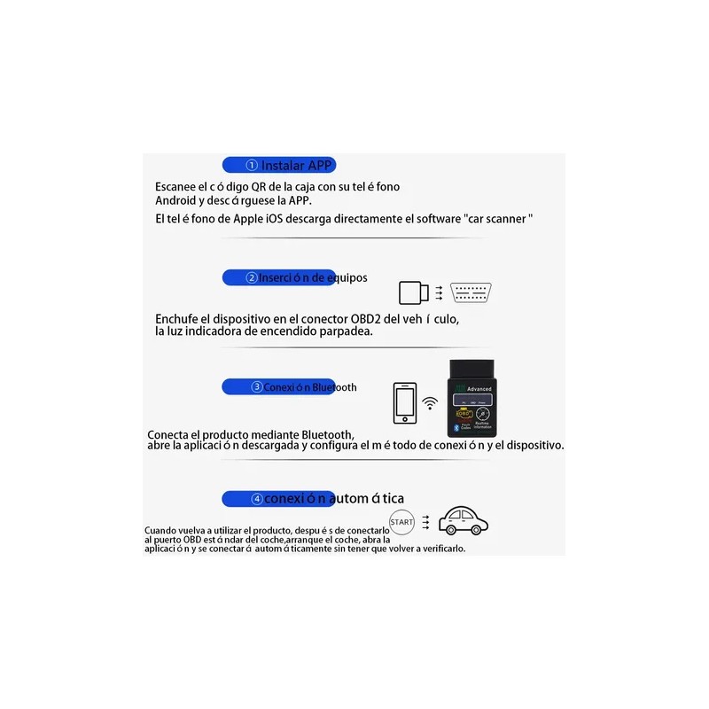 Escaner Automotriz Hh Obd2 Elm327 V1.5 Bluetooth 5.1