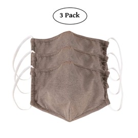 Lofbaz Fabric Mask Cotton Washable Reusable (River Stone - Pack of 3, Adult Small)