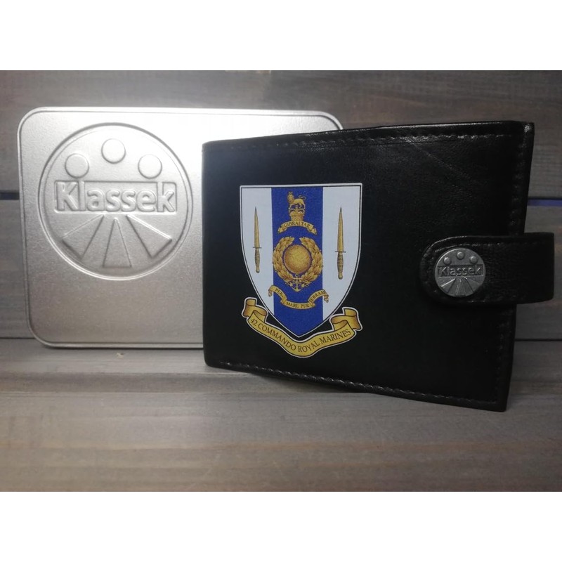 Klassek Royal Marines 42 Commando image Men wallet Real Leather