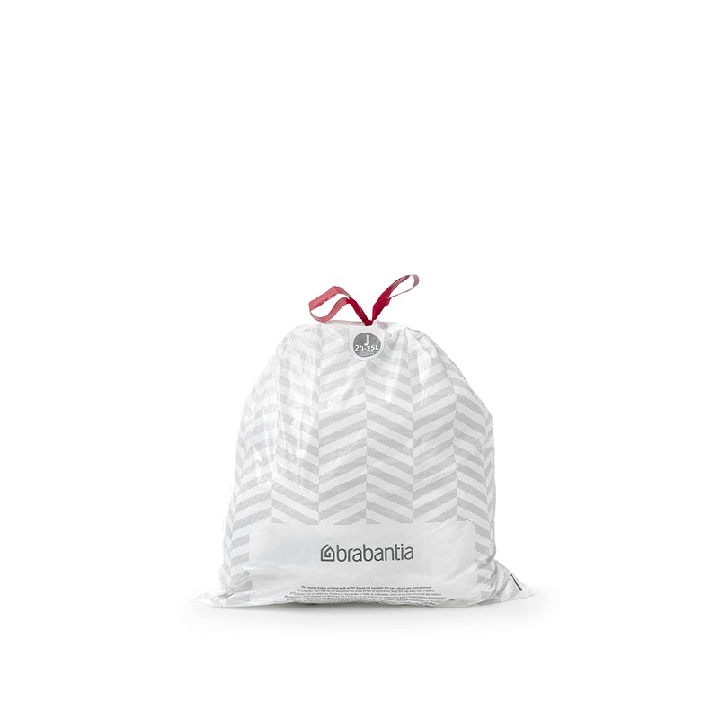 Brabantia PerfectFit Trash Bags (Size J/5.3-6.6 Gal) Thick Plastic Trash