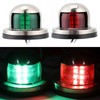2pcs 12V Red Green LED Navigation Lights Stainless Steel Sailing