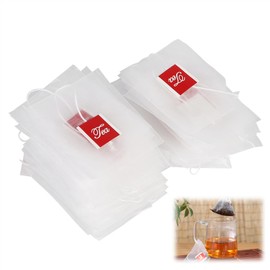 100 Pcs Loose Tea Bags Tea Filter Bags Mesh Tea Filter Bag With String Good Filtration System Tea Bag Used for Tea Packaging and Tea Brewing Applications