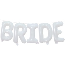 Tellpet White Bride Balloons for Bridal Shower, Bride To Be Banner Bachelorette Party Decorations
