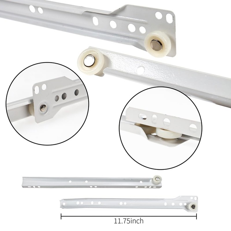 DBOO 2 Pairs Powder-Coated Heavy Duty Drawer Runners with Nylon