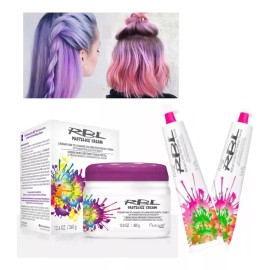 Hidracolor 3 Tintes Rbl Tonos Fantasía + Crema Aclaradora Pastelice Rbl