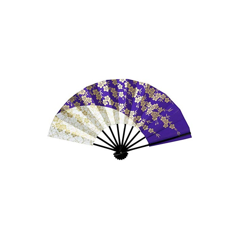 Hanakage Mai Fan, Love 1450 1451, Purple and White Dyed