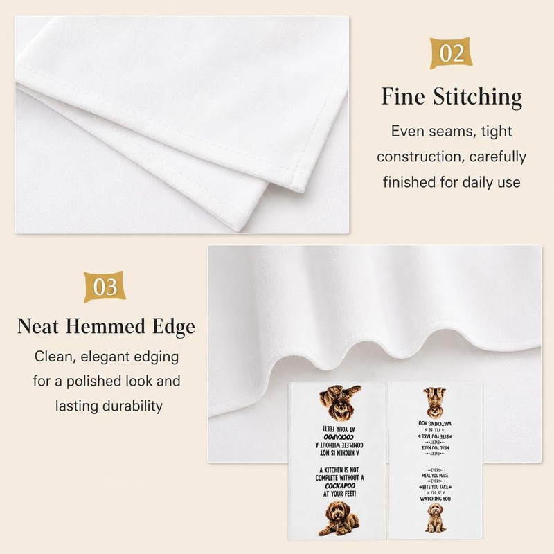 YANFALE Cockapoo Gifts Kitchen Towel 2 Pack Funny Dog Gifts