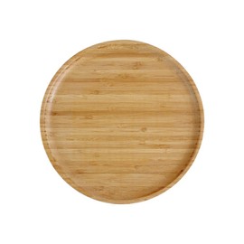 Pandoo Bamboo Plate, 25 cm, Reusable, Round, Lightweight, for All Seasons