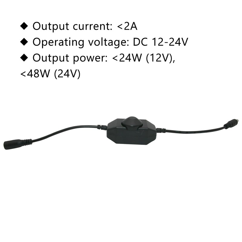 LED Strip Dimmer Switch Contorller 12-24V DC PWM Rotary Inline