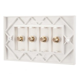 F Type (Satellite) Coax Faceplates (4 x F Type Coax Port)