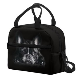 PCSJRKG French Bulldog Reusable Lunch Box for Office, Leakproof Cooler Bag Lunch Bag with Adjustable Strap for Kids, Boys, Girls