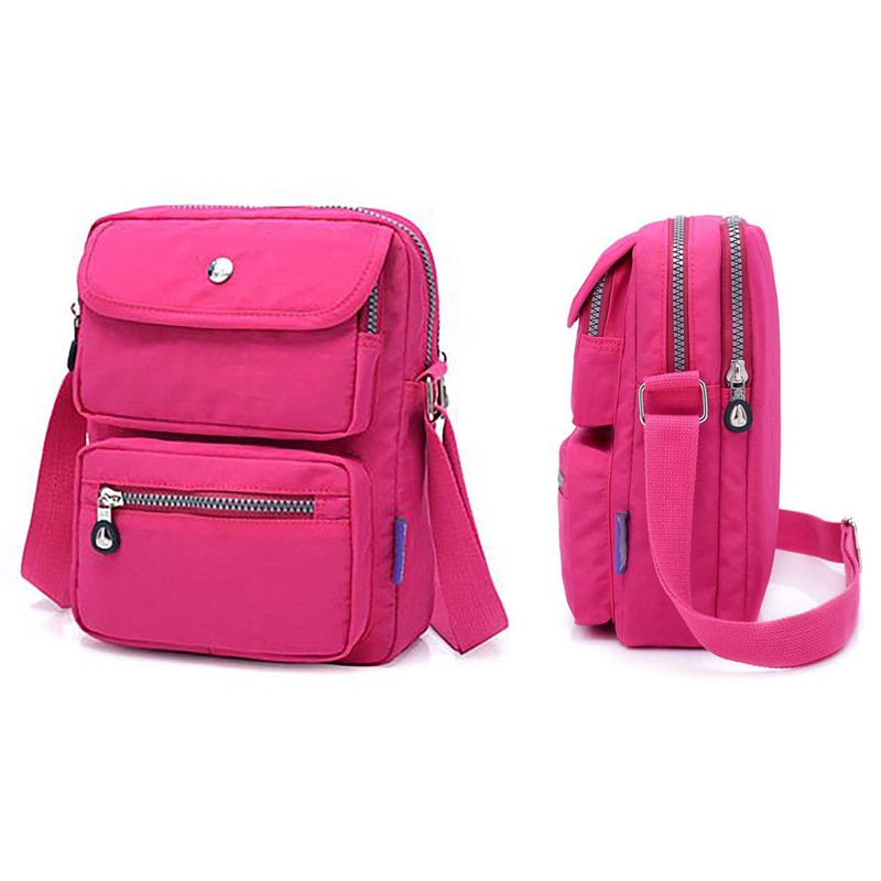 GFM® Womens Nylon Waterproof Cross Body Shoulder Bag - Pink