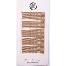 Crazy Bobble® Premium Bobby Pins for Women. Ideal Hair Pins for Styling, Hair Up, Hair Grips for Hair Buns, Add Volume. (5 cm / 2.2 inches 50 Pcs) (Dark Blonde)