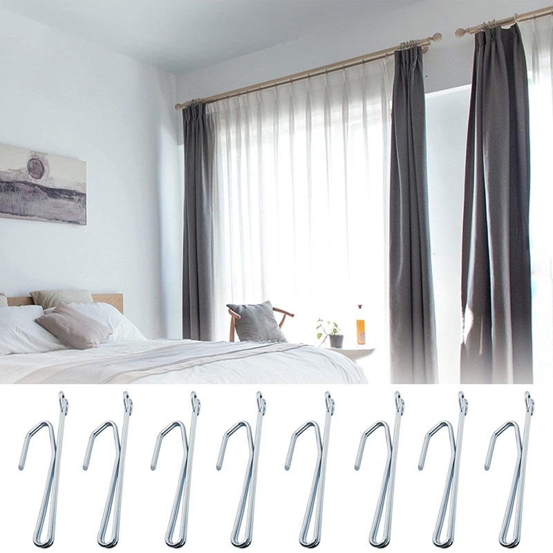 AXLIZER 18PCS Slip on Drapery Hooks Metal Curtain Hooks Metal