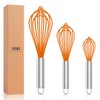 OYV Orange Silicone Whisk, Professional Whisks For Cooking Non-Scratch, Stainless