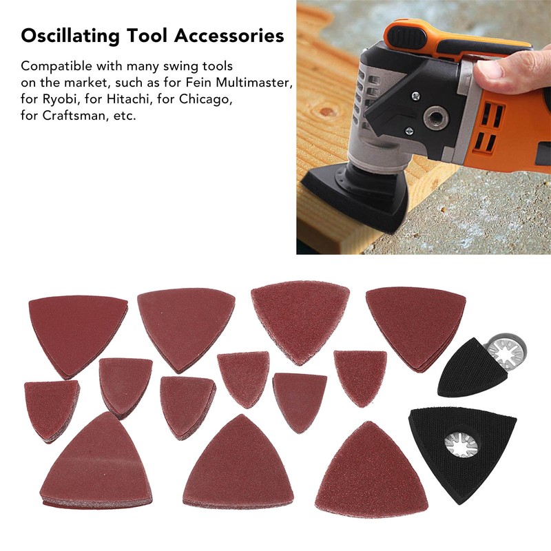 Oscillating Tool Sanding Pad Kit Triangular Finger Accessories 60 80