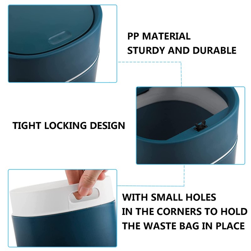 MAJOYLIFE Table Bin with Lid, 2 Litres, Mini Waste Bin