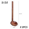 4-Piece Large Wooden Spoons with Long Handle, Japanese Ramen Spoon,