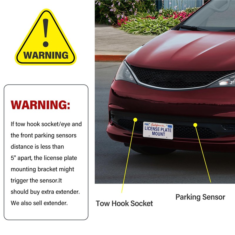 Heavy Duty Front License Plate Bracket Compatible with Chrysler Pacifica