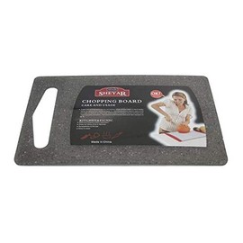 Plastic Chopping Board, Cutting Board with Hanging Hole Best for Meat, Vegetables and Cheese. Professional Easy-Grip Handles, Black & White Color 7 Different Size (37 x 25 CM)