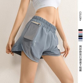 International Women's Sports Swim Shorts: Anti-Exposure, Loose Mesh, Double Pocket, Quick-Dry for Running Aero S/Black 5ea