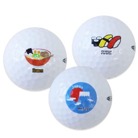 3 Illustrated Golf Balls (Ramen, Mt. Fuji, Sushi), SRIXON DISTANCE (Illustrated D Set), Designed, Gift, Gift, Birthday, Japanese Souvenir