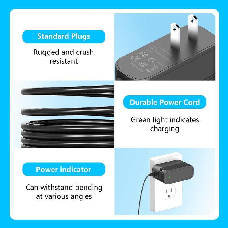 12V 2A Power Cord for Adjustable Electric Standing Desk Replacement