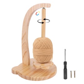 Wooden Yarn Holder for Crochet & Knitting - Magnetic Rotating Yarn Spinner Rack, Stable 320g Yarn Shaft Dispenser, Smooth Wool Balls Holder Crochet Holder for Knitting Lovers,Grandma,Mother's Day Gift