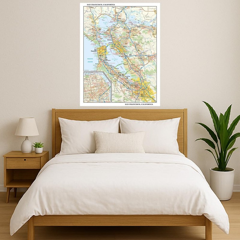 San Francisco, California Wall Map, large - 22.75" x 29"
