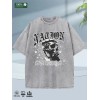 2025 Summer Mens Oversized Tee 100 Cotton Washed Soft Crew