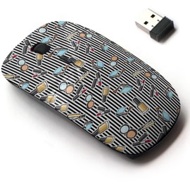 2.4G Wireless Mouse with Cute Pattern Design for All Laptops and Desktops with Nano Receiver - Makeup Products Set