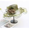 RZTA Women's Kentucky Derby Church Dress Hat Wide Brim Leaf