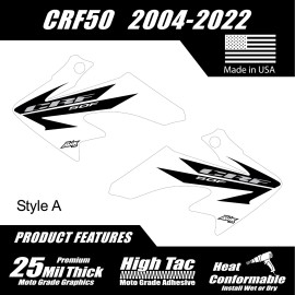 Honda CRF50 Shroud Graphics Red 2004-2022 Style A white FREE SHIPPING!!!