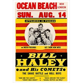 Bill Haley and the Comets 1955 - Ocean Beach - Concert Poster print - delovelyArts (11”x14”)